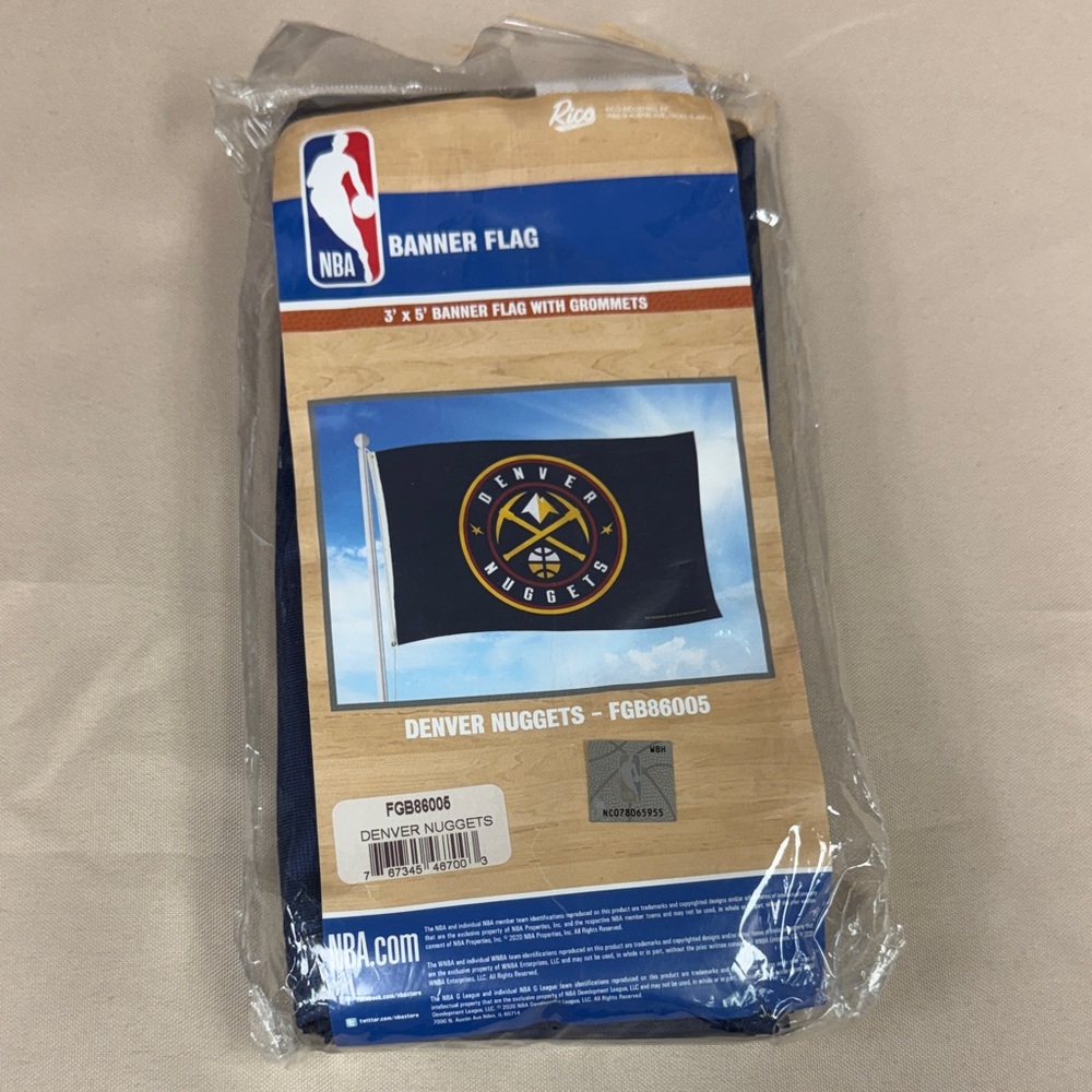 NBA Denver Nuggets Team Banner Flag - Navy, Gold & White 3’ x 5’ banner grommets